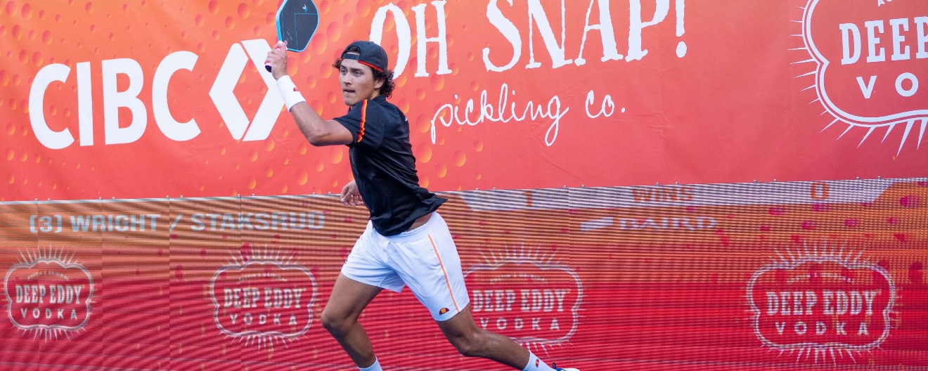 Jack Munro playing pickleball.