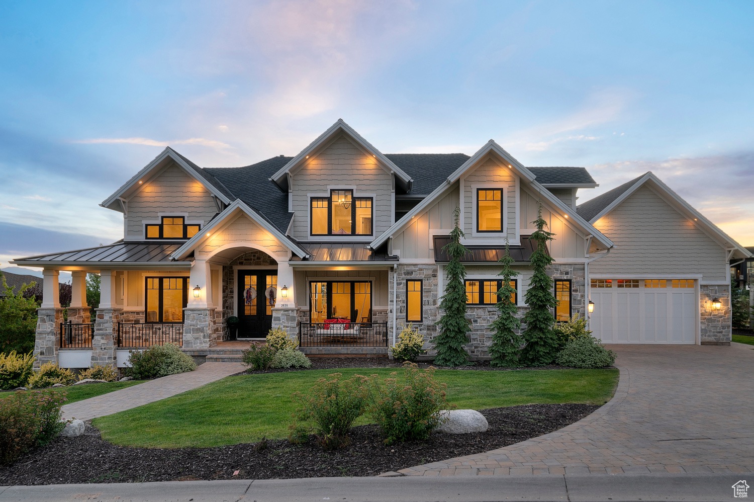 The front of the house.