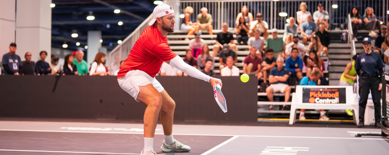 Jack Sock competing at the Walgreens Open at the Las Vegas Strip.
