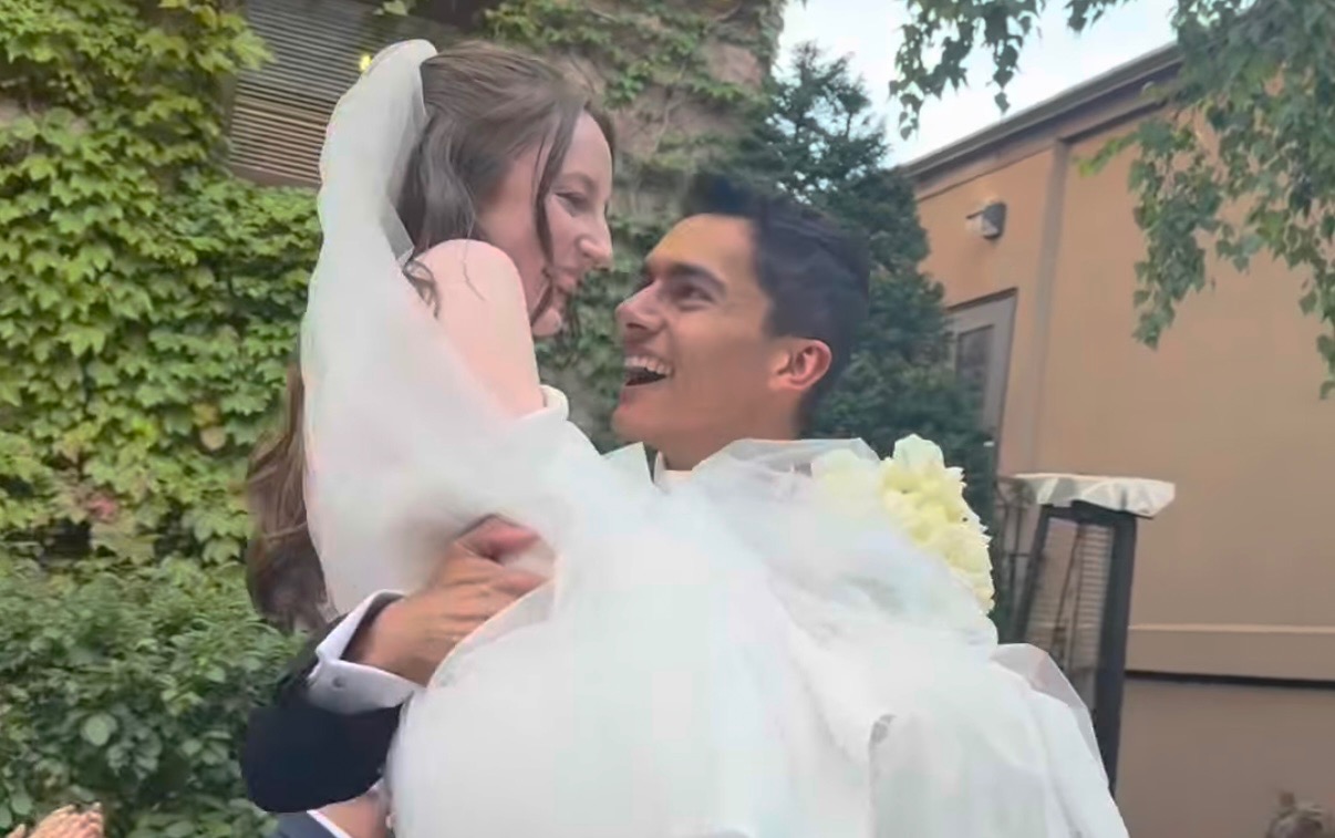 Aanik Lohani carrying his new bride