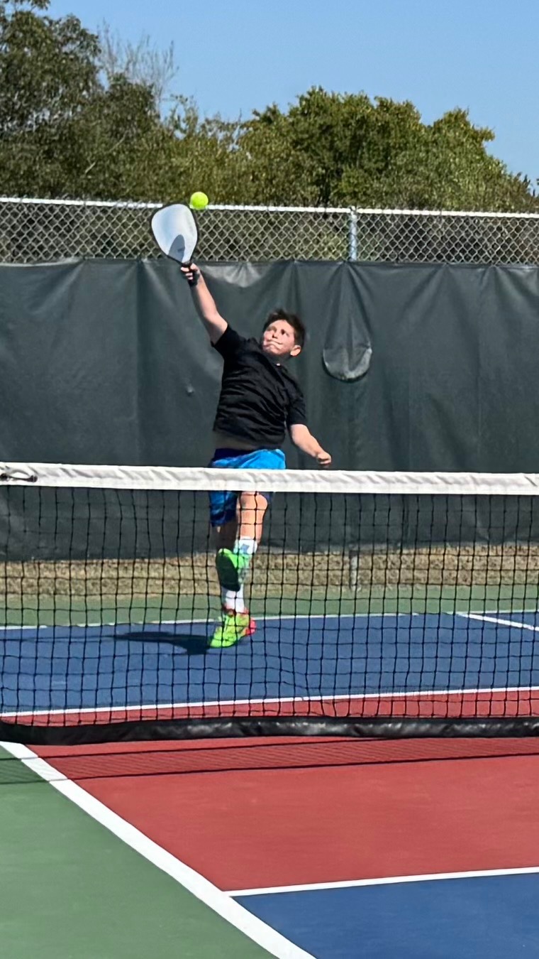 Michael Frankie working on his pickleball game.