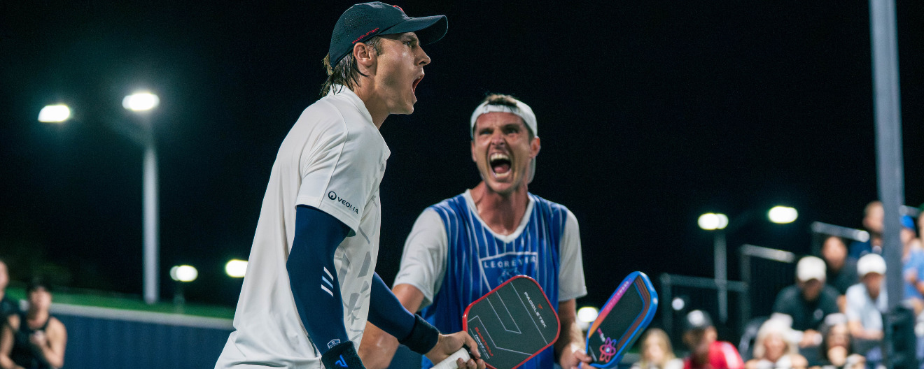 Christian Alshon and Andrei Daescu celebrating their victory at the Veolia Lakeland Open presented by Six Zero.