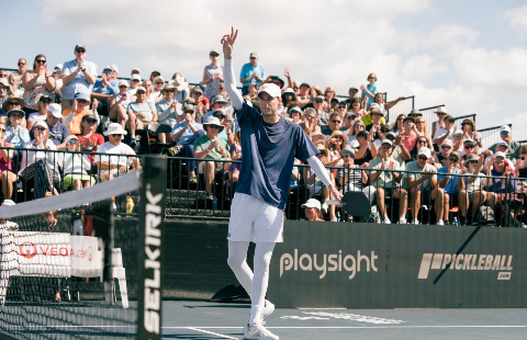 Roscoe Bellamy celebrating a victory at the Zimmer Biomet Cape Coral Open in Cape Coral, FL.