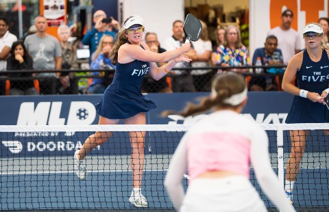 Jorja Johnson and Anna Leigh Waters competing during an MLP event earlier this season.