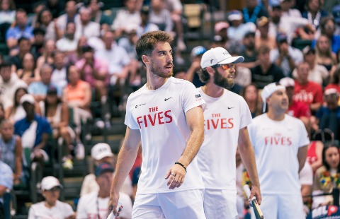 Federico Staksrud and Will Howells competing for the New Jersey Fives earlier this season.